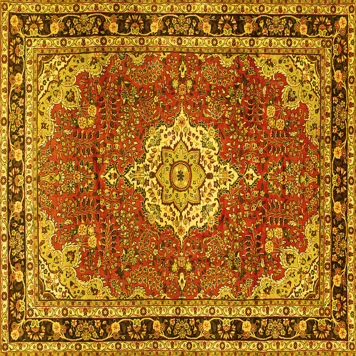 Square Persian Yellow Traditional Rug, tr2814yw