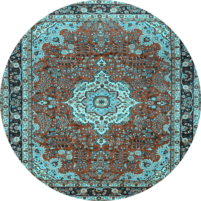 Round Persian Light Blue Traditional Rug, tr2814lblu