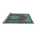 Sideview of Machine Washable Persian Light Blue Traditional Rug, wshtr2814lblu