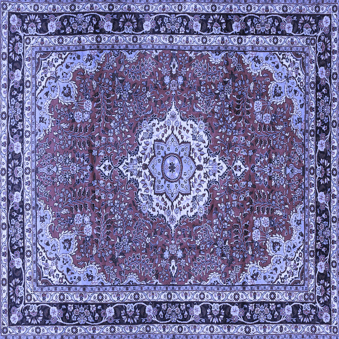Square Machine Washable Persian Blue Traditional Rug, wshtr2814blu