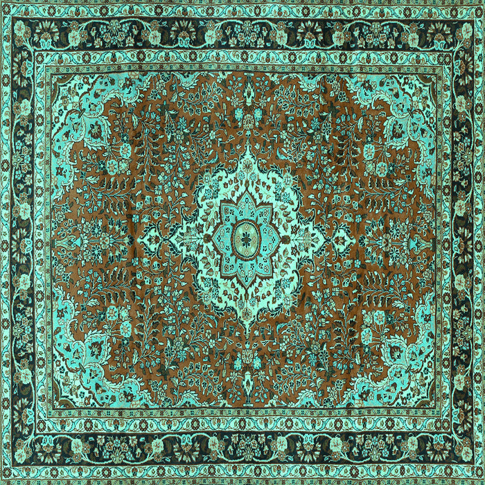 Square Persian Turquoise Traditional Rug, tr2814turq