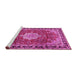 Sideview of Machine Washable Persian Pink Traditional Rug, wshtr2814pnk