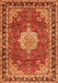 Serging Thickness of Machine Washable Persian Orange Traditional Area Rugs, wshtr2814org