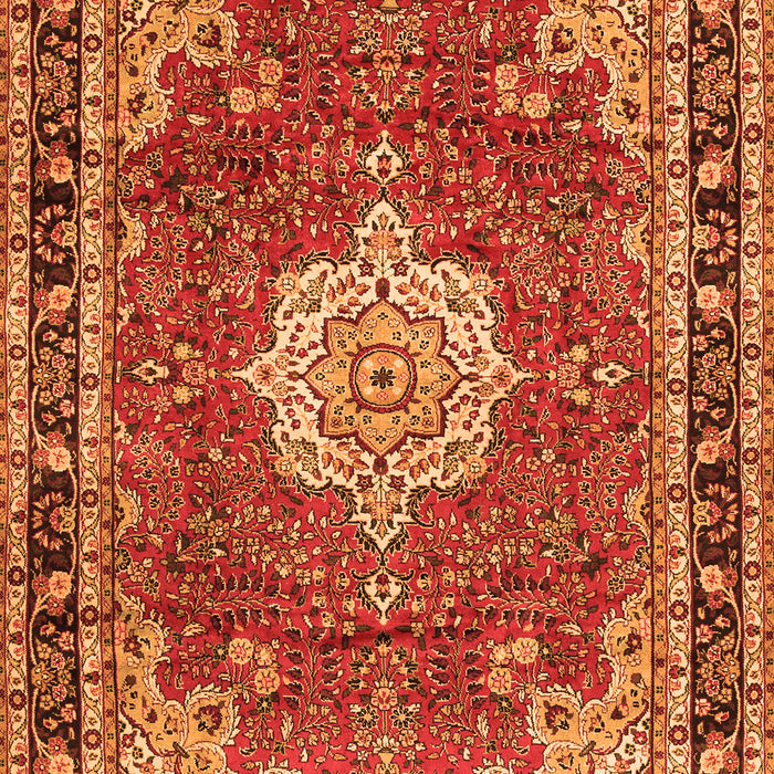 Serging Thickness of Machine Washable Persian Orange Traditional Area Rugs, wshtr2814org