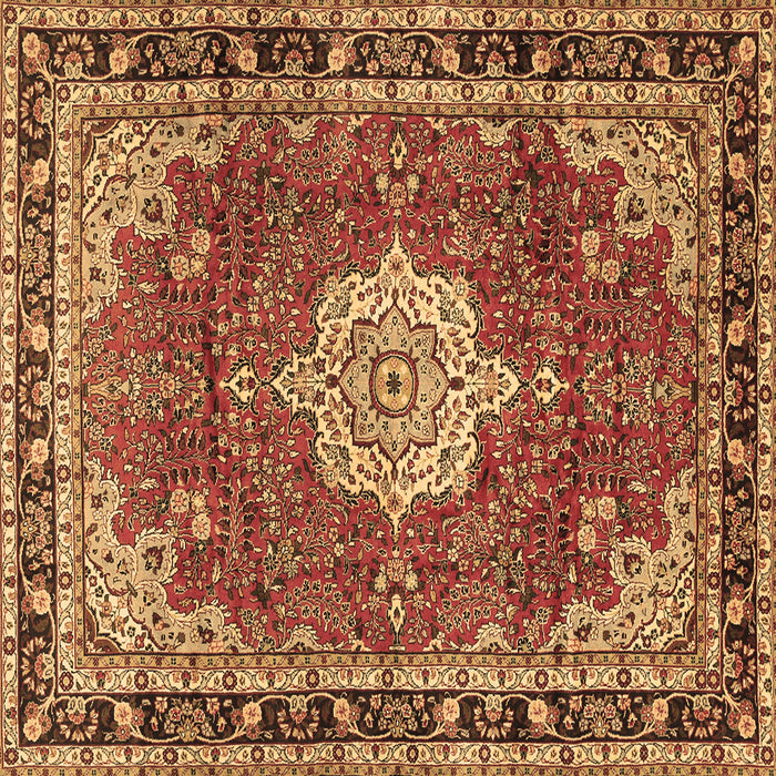 Square Machine Washable Persian Brown Traditional Rug, wshtr2814brn