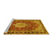 Sideview of Machine Washable Persian Yellow Traditional Rug, wshtr2814yw