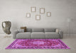 Machine Washable Persian Purple Traditional Area Rugs in a Living Room, wshtr2814pur