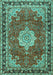 Machine Washable Persian Turquoise Traditional Area Rugs, wshtr2814turq