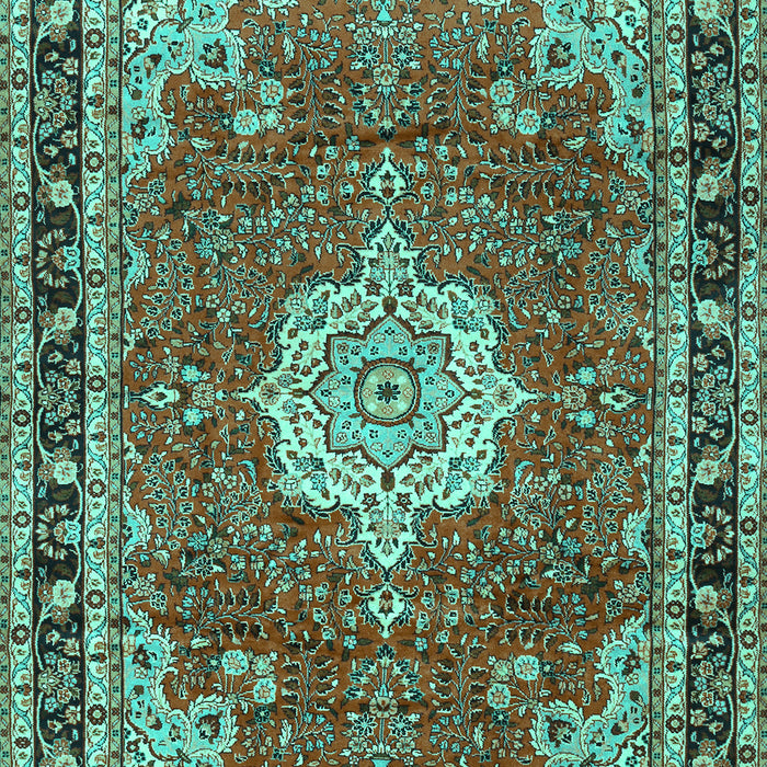 Machine Washable Persian Turquoise Traditional Area Rugs, wshtr2814turq