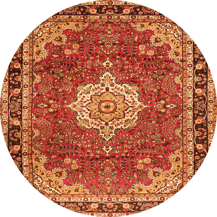Machine Washable Persian Orange Traditional Area Rugs, wshtr2814org
