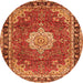 Machine Washable Persian Orange Traditional Area Rugs, wshtr2814org