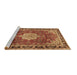 Sideview of Machine Washable Persian Brown Traditional Rug, wshtr2814brn