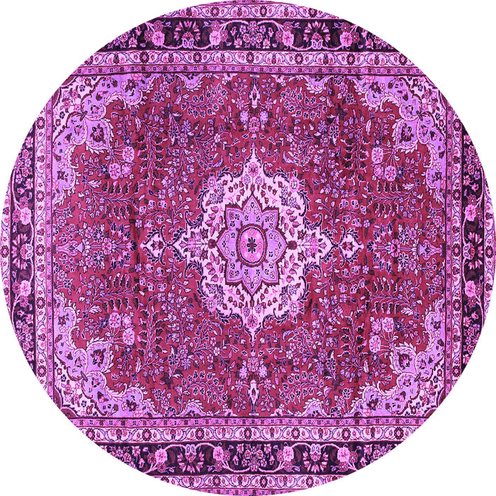 Round Persian Purple Traditional Rug, tr2814pur