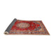 Sideview of Traditional Orange Salmon Pink Medallion Rug, tr2815