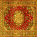 Square Medallion Yellow Traditional Rug, tr2815yw