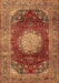 Machine Washable Medallion Brown Traditional Rug, wshtr2815brn