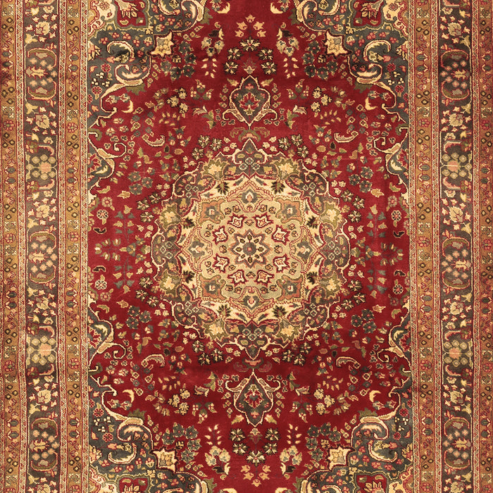 Machine Washable Medallion Brown Traditional Rug, wshtr2815brn