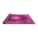 Sideview of Medallion Pink Traditional Rug, tr2815pnk