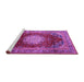 Sideview of Machine Washable Medallion Purple Traditional Area Rugs, wshtr2815pur