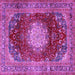 Square Medallion Purple Traditional Rug, tr2815pur