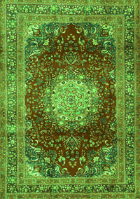 Medallion Green Traditional Rug, tr2815grn