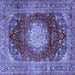 Square Medallion Blue Traditional Rug, tr2815blu