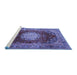 Sideview of Machine Washable Medallion Blue Traditional Rug, wshtr2815blu