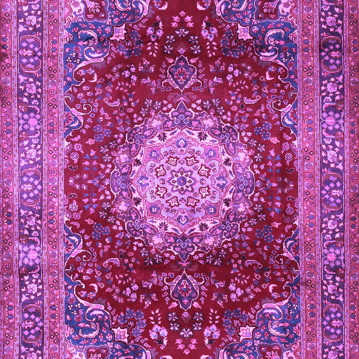 Machine Washable Medallion Purple Traditional Area Rugs, wshtr2815pur