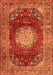 Serging Thickness of Machine Washable Medallion Orange Traditional Area Rugs, wshtr2815org