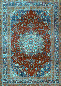 Medallion Light Blue Traditional Rug, tr2815lblu