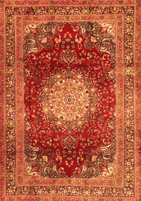 Medallion Orange Traditional Rug, tr2815org