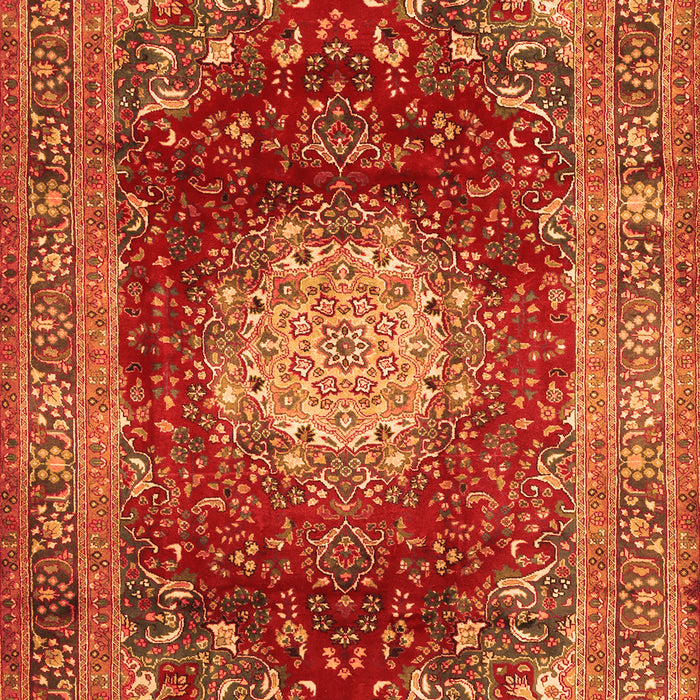 Medallion Orange Traditional Rug, tr2815org