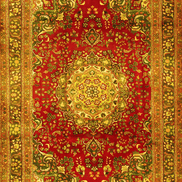 Medallion Yellow Traditional Rug, tr2815yw