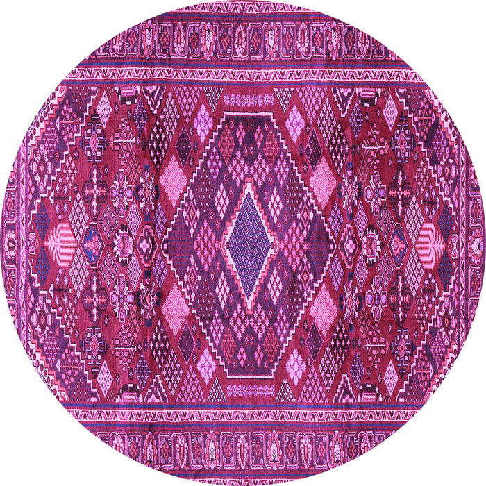 Round Persian Purple Traditional Rug, tr2816pur