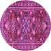 Round Persian Purple Traditional Rug, tr2816pur