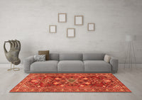 Machine Washable Persian Orange Traditional Rug, wshtr2816org