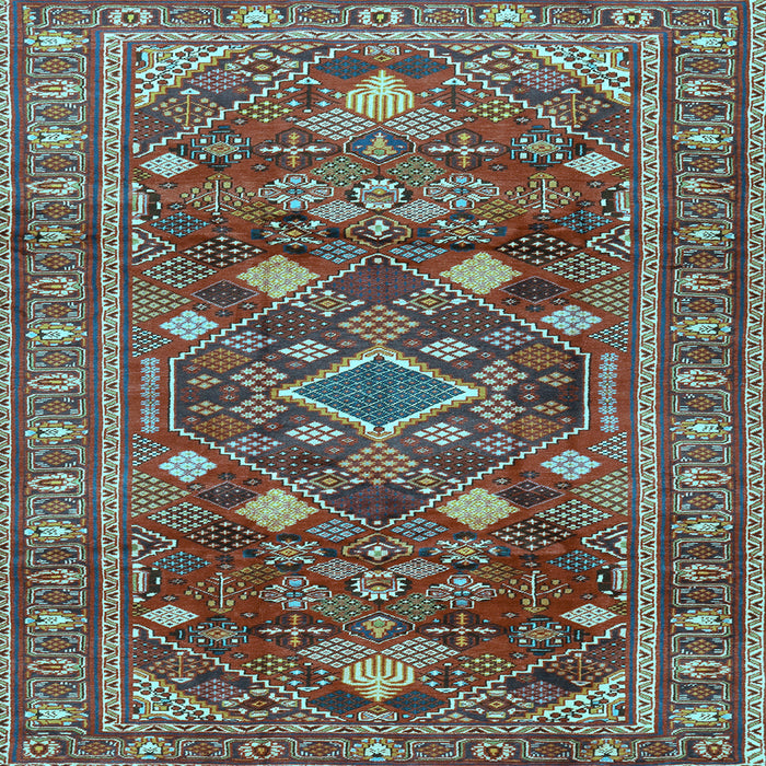 Square Machine Washable Persian Light Blue Traditional Rug, wshtr2816lblu