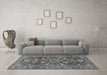 Machine Washable Persian Gray Traditional Rug in a Living Room,, wshtr2816gry