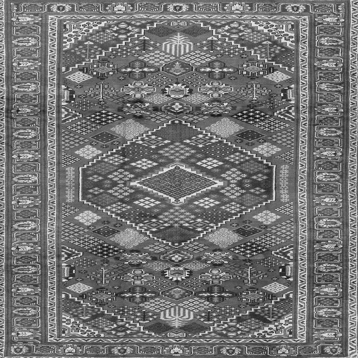 Round Machine Washable Persian Gray Traditional Rug, wshtr2816gry