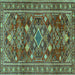 Square Persian Turquoise Traditional Rug, tr2816turq