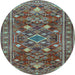 Round Persian Light Blue Traditional Rug, tr2816lblu