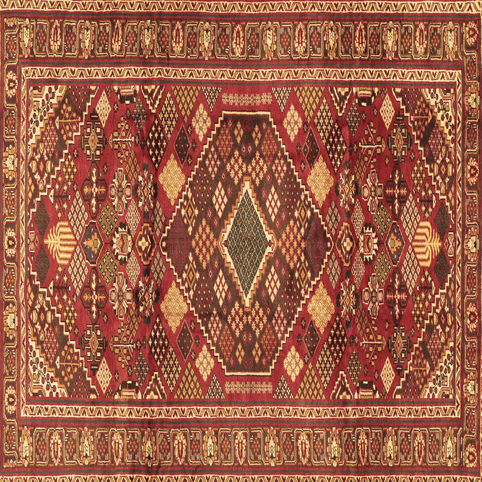 Square Machine Washable Persian Brown Traditional Rug, wshtr2816brn