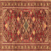 Square Machine Washable Persian Brown Traditional Rug, wshtr2816brn