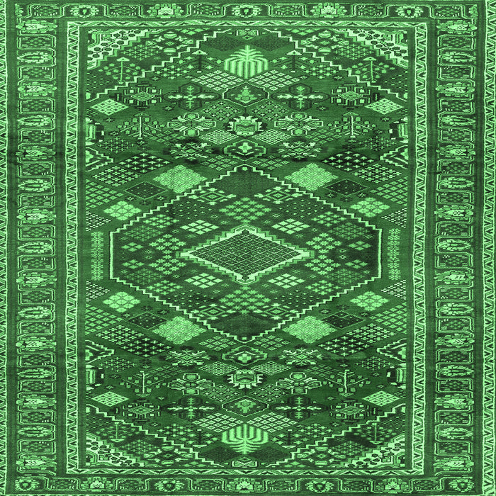 Square Machine Washable Persian Emerald Green Traditional Area Rugs, wshtr2816emgrn