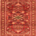 Round Machine Washable Persian Orange Traditional Area Rugs, wshtr2816org