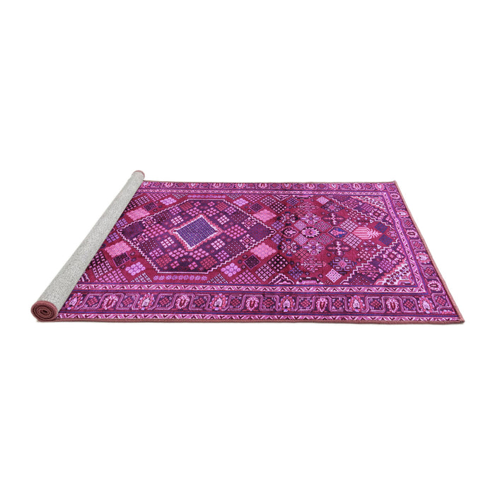 Sideview of Machine Washable Persian Purple Traditional Area Rugs, wshtr2816pur