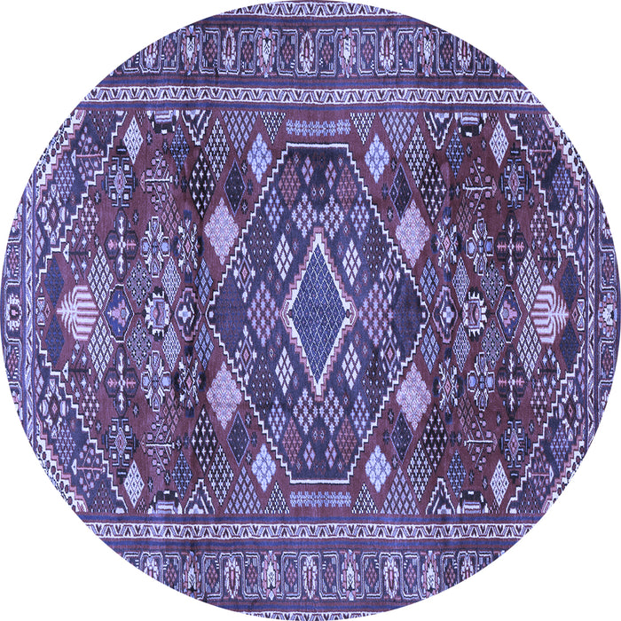 Round Persian Blue Traditional Rug, tr2816blu