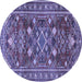 Round Persian Blue Traditional Rug, tr2816blu