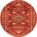 Square Persian Orange Traditional Rug, tr2816org