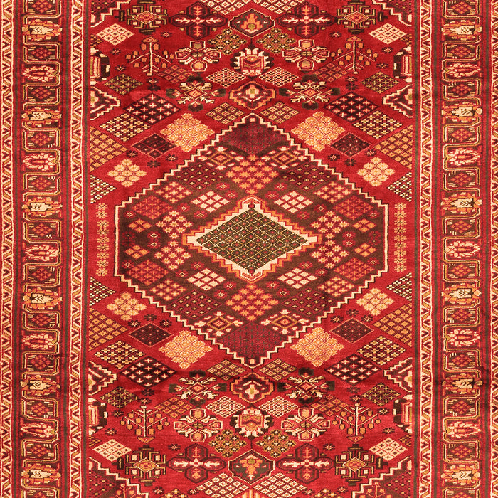 Serging Thickness of Machine Washable Persian Orange Traditional Area Rugs, wshtr2816org